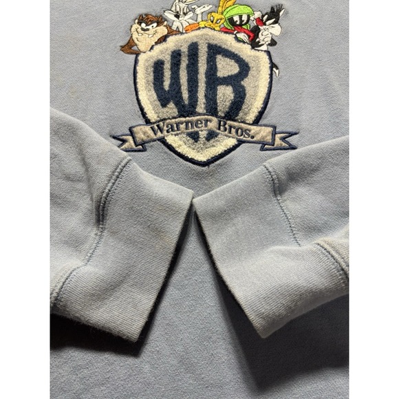 Warner Bros Crew Neck Sweatshirt Looney Toons Vintage Patchwork Size L - Picture 3 of 8